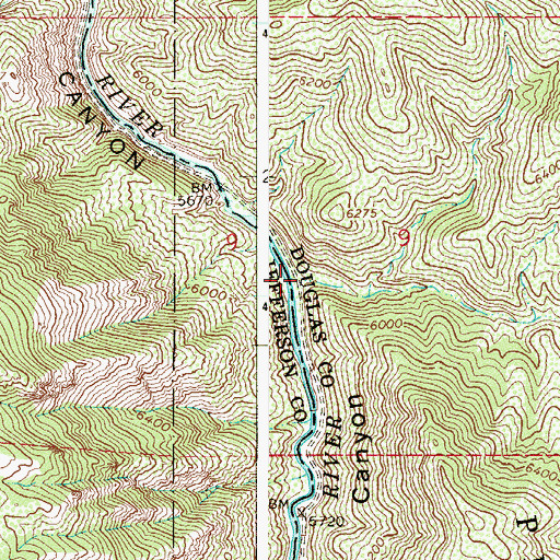 Topographic Map of Mill Gulch, CO