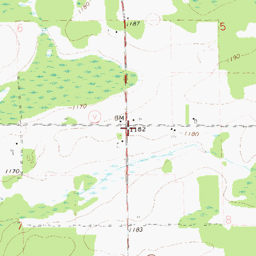 Topographic Map of Baughman School (historical), WI
