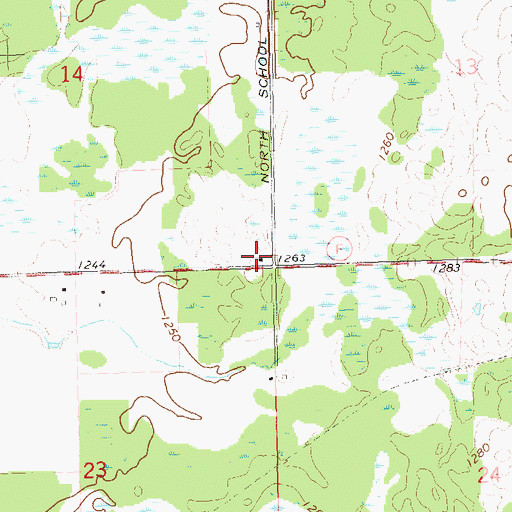 Topographic Map of Bellinger School (historical), WI