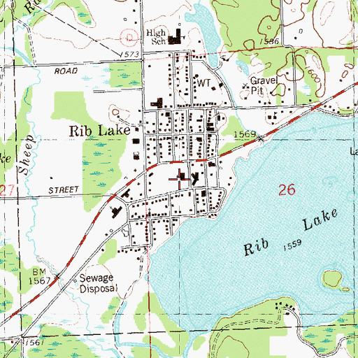 Topographic Map of Clearview Elementary School, WI