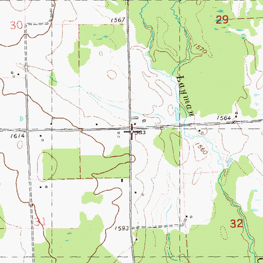 Topographic Map of Fawn Valley School (historical), WI