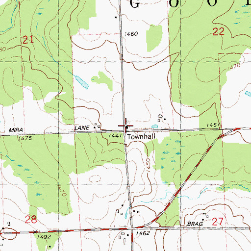 Topographic Map of Goodrich Townhall, WI