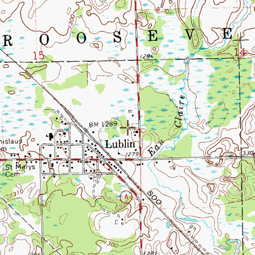 Topographic Map of Holy Assumption Orthodox Cemetery, WI
