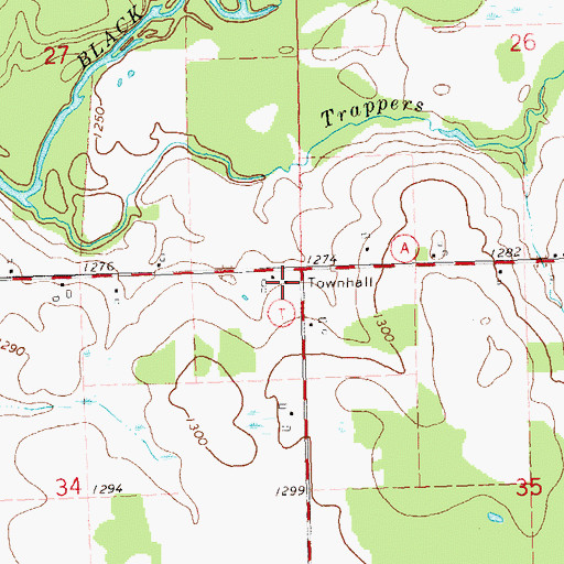 Topographic Map of Maplehurst Townhall, WI