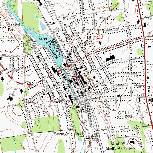 Topographic Map of Medford City Hall, WI