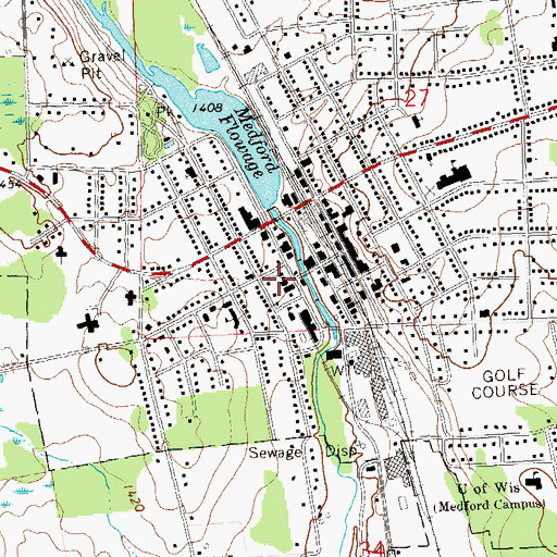 Topographic Map of Medford Clinic, WI