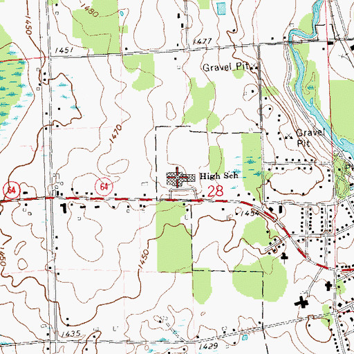 Topographic Map of Medford Area Senior High School, WI