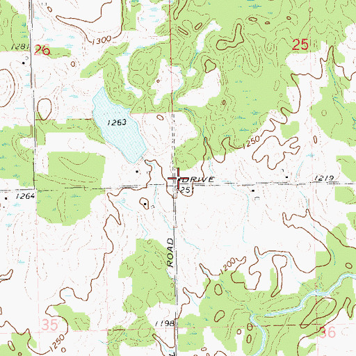 Topographic Map of Red Brick School (historical), WI