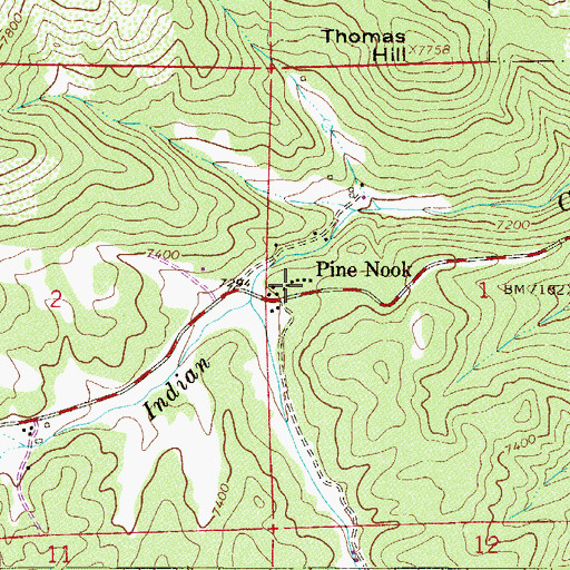 Topographic Map of Pine Nook, CO