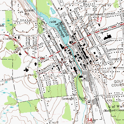 Topographic Map of Saint Marys Episcopal Church (historical), WI