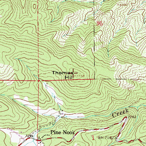 Topographic Map of Thomas Hill, CO