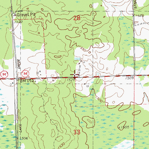 Topographic Map of Sunny Knoll School (historical), WI
