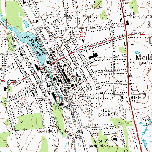 Topographic Map of Taylor County Courthouse, WI