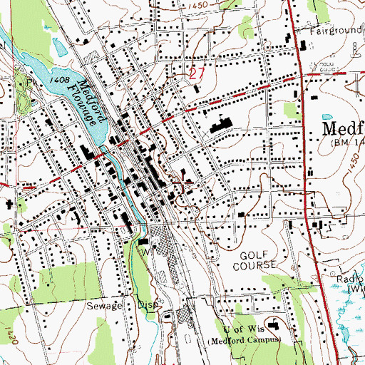 Topographic Map of Taylor County Jail, WI