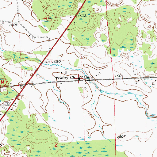 Topographic Map of Whittlesey Lutheran Cemetery, WI