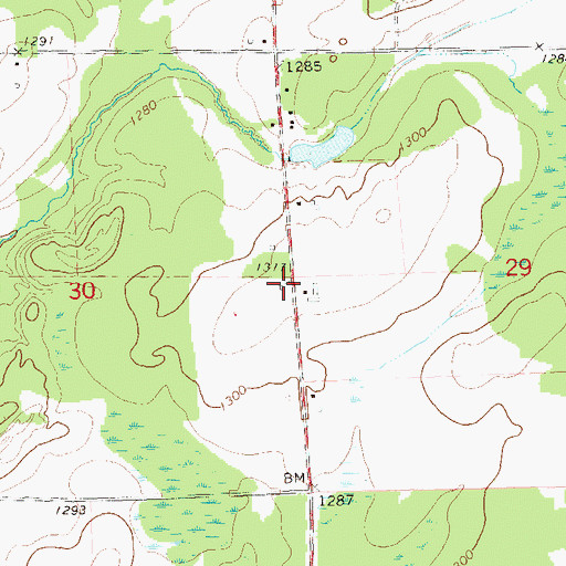 Topographic Map of Wood Prairie School (historical), WI