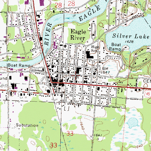 Topographic Map of Community Bible Church, WI