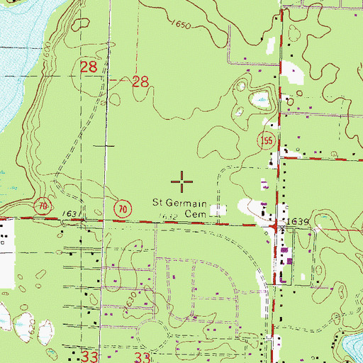 Topographic Map of Northland Pines Elementary School Saint Germain, WI