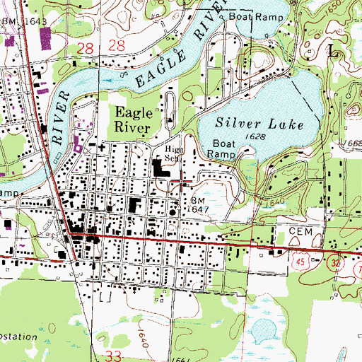 Topographic Map of Our Savior Lutheran Church, WI