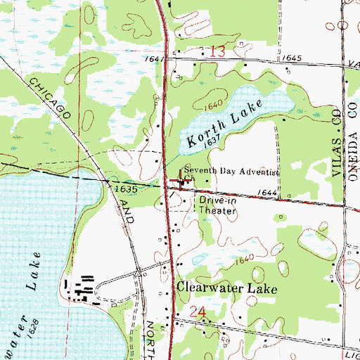 Topographic Map of Seventh Day Adventist Church, WI