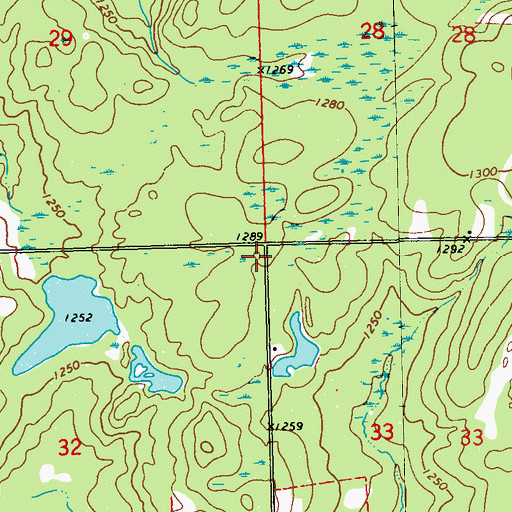 Topographic Map of Balsam Ridge School (historical), WI