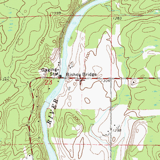 Topographic Map of Bishop Bridge School (historical), WI