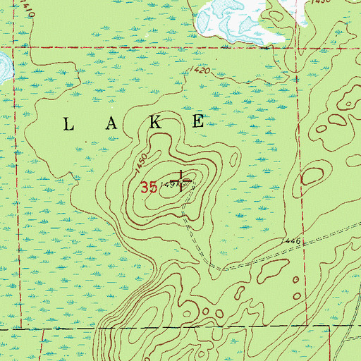 Topographic Map of Black Lake Fire Tower (historical), WI