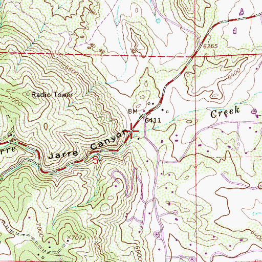 Topographic Map of Jarre Canyon, CO
