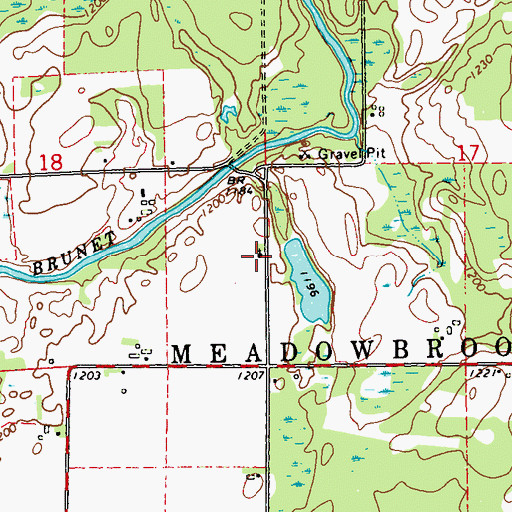 Topographic Map of Brunet Methodist Church, WI