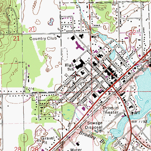 Topographic Map of Hayward Wesleyan Methodist Church, WI
