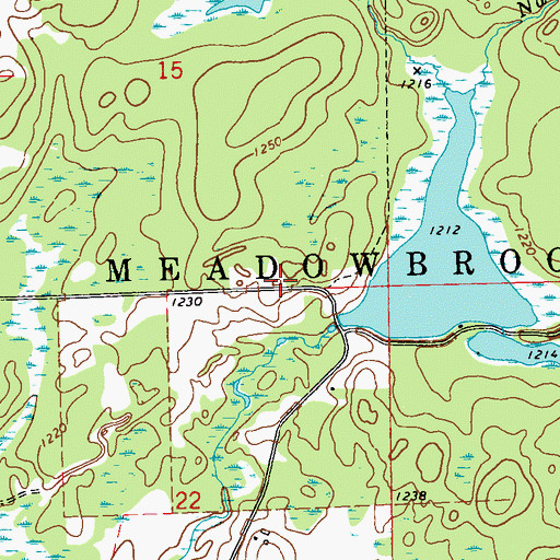 Topographic Map of Meadowbrook School (historical), WI