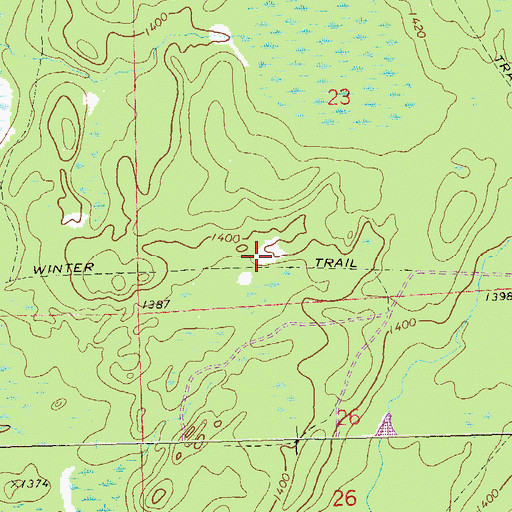 Topographic Map of Old Larsen Camp (historical), WI