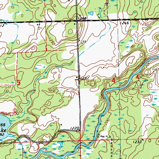 Topographic Map of Riverside School (historical), WI