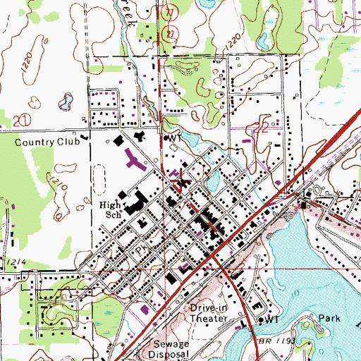 Topographic Map of Sawyer County Courthouse, WI