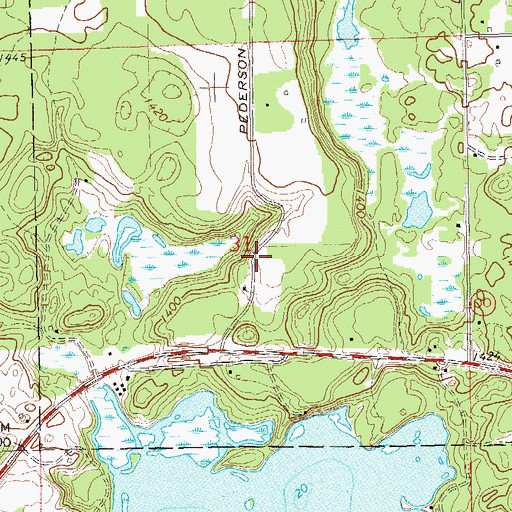 Topographic Map of Twin Lakes School (historical), WI