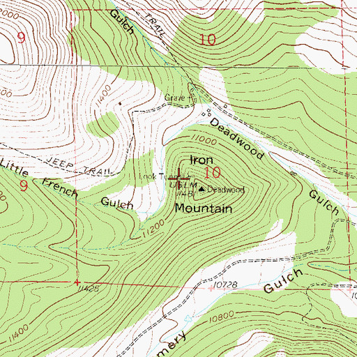 Topographic Map of Look Tunnel, CO