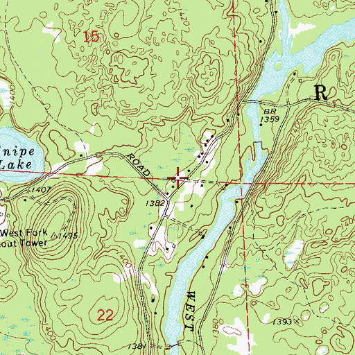 Topographic Map of West Fork School (historical), WI