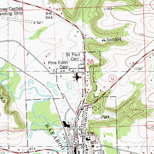 Topographic Map of Wonewoc - Center High School, WI