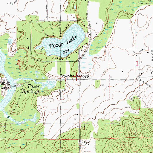 Topographic Map of Bashaw Townhall, WI