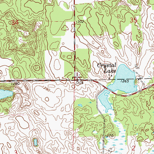 Topographic Map of Crystal School (historical), WI