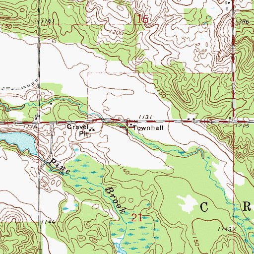 Topographic Map of Crystal Townhall, WI