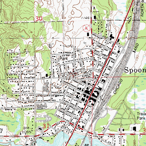 Topographic Map of English Lutheran Church, WI