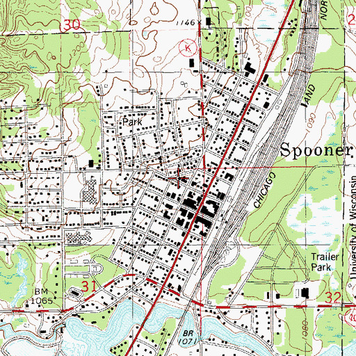 Topographic Map of First Methodist Church, WI