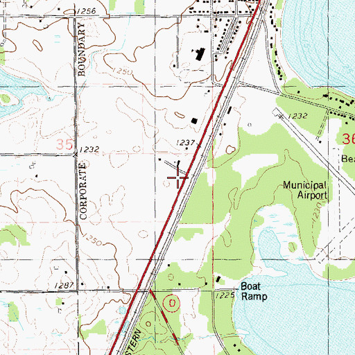 Topographic Map of Full Gospel Church, WI