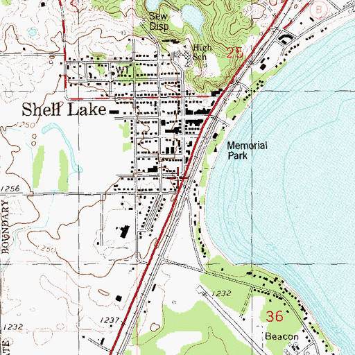 Topographic Map of Saint Johns German Lutheran Church (historical), WI