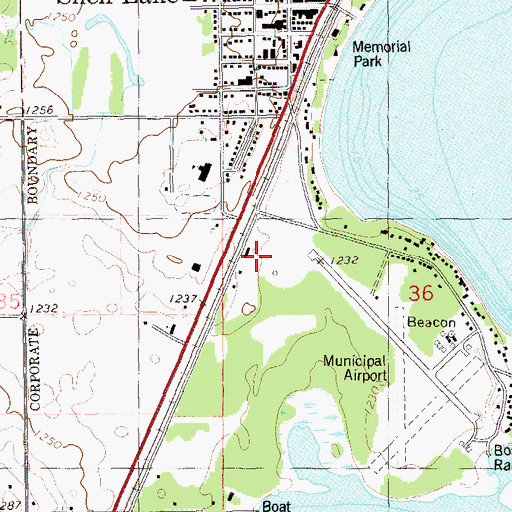 Topographic Map of Shell Lake Industrial Park, WI