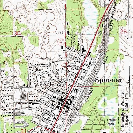 Topographic Map of Spooner Christian and Missionary Alliance Church (historical), WI