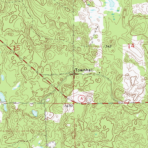 Topographic Map of Stone Lake Townhall, WI
