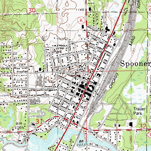 Topographic Map of Trinity Lutheran Church, WI
