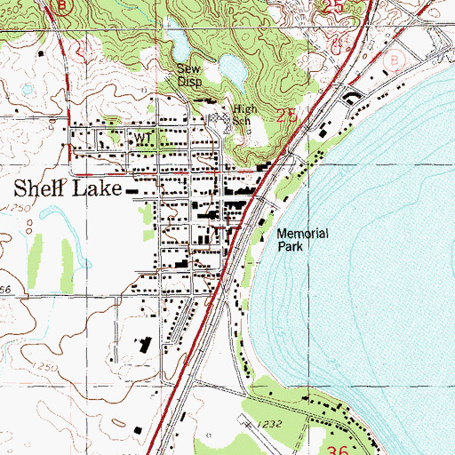 Topographic Map of Washburn County Courthouse, WI
